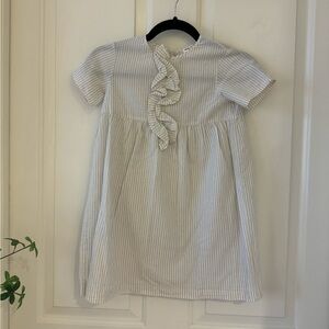 NEW Babe And Tess Cotten Linen Dress Striped Size 6 Girls